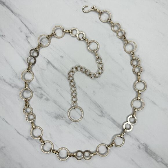 Gold Chain Link Belt XS/S โจ Lightweight Textured Metal Adjustable ๐ - Picture 1 of 12